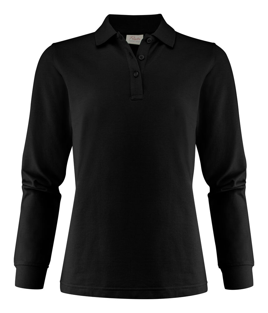 Printer Essentials Surf Pro L/S  Polo Pique Dames Zwart