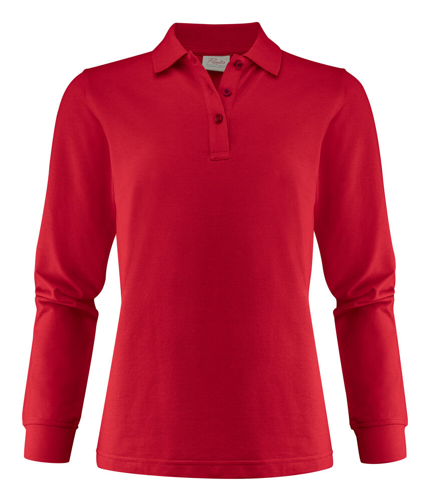 Printer Essentials Surf Pro L/S  Polo Pique Dames Rood