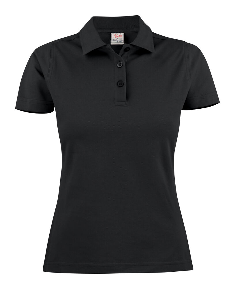 Printer Essentials Surf Polo Pique Dames Zwart