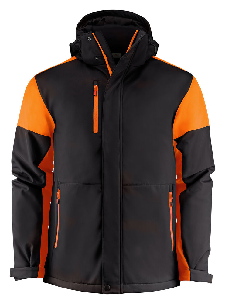 Printer Prime Prime Padded Softshell Jas Heren Zwart/Oranje