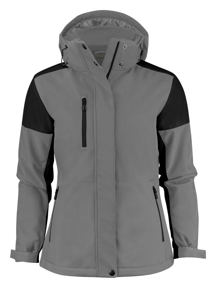 Printer Prime Prime Padded  Softshell Jas Dames Staalgrijs/Zwart