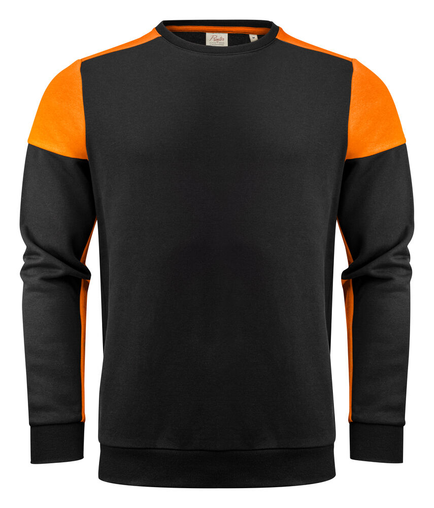 Printer Prime Prime Crewneck Sweater Unisex Zwart/Oranje