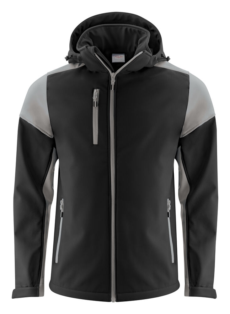 Printer Prime Prime  Softshell Jas Heren Zwart/Staalgrijs