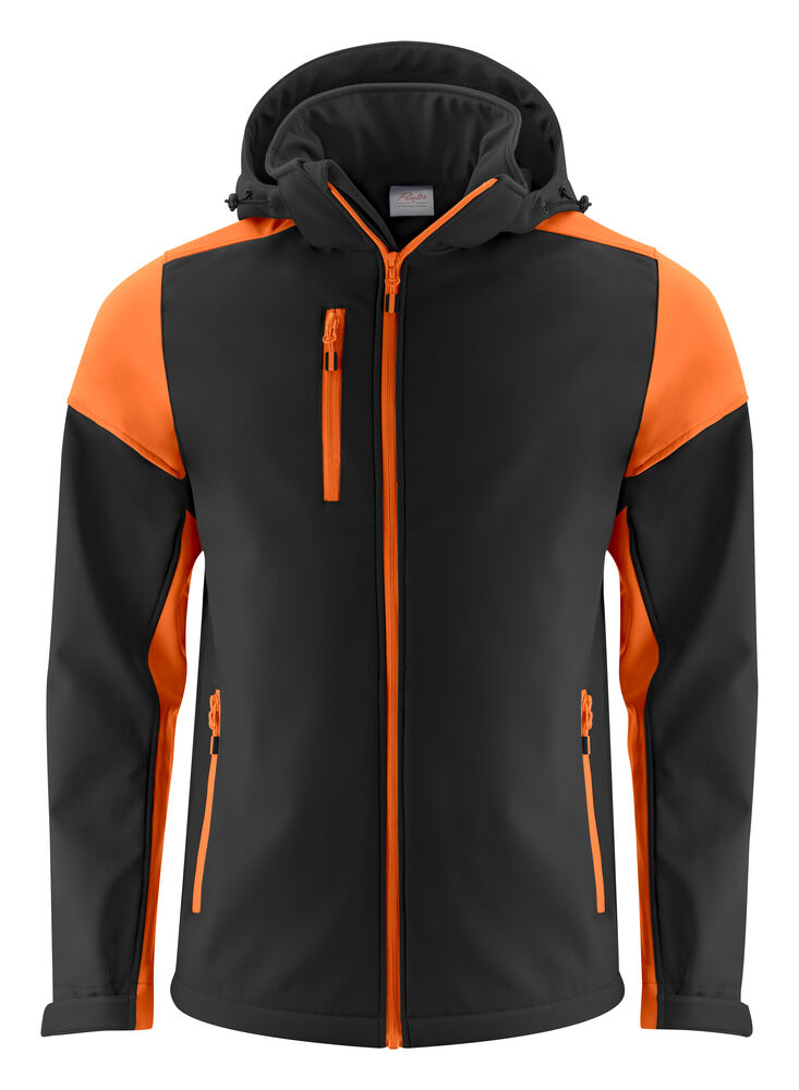 Printer Prime Prime  Softshell Jas Heren Zwart/Oranje