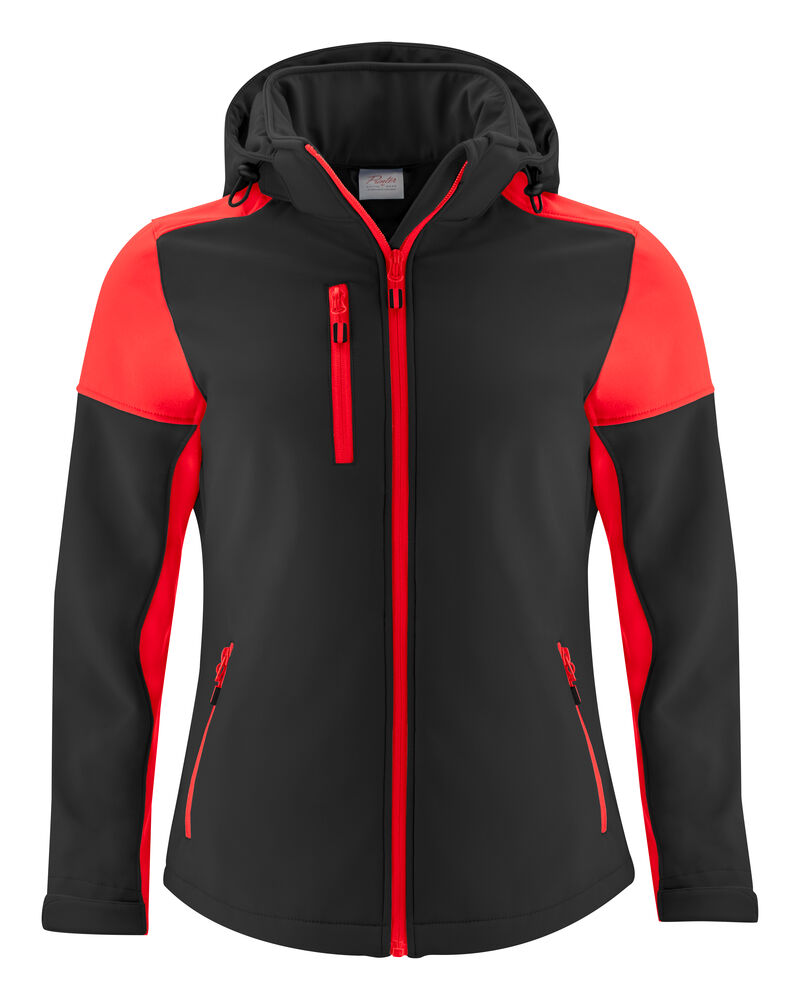 Printer Prime Prime  Softshell Jas Dames Zwart/Rood
