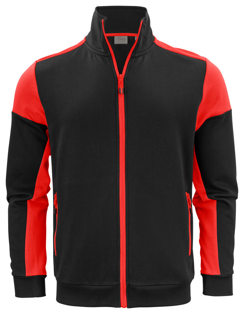 Printer Prime Prime Sweater Volledige Rits Heren Zwart/Rood
