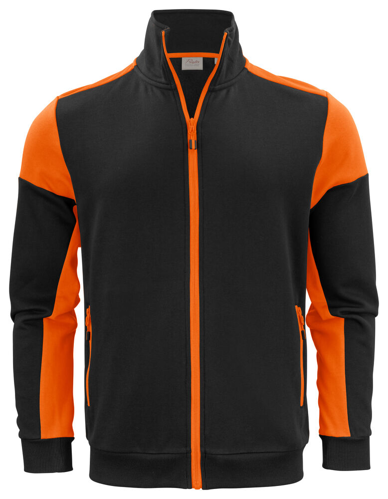 Printer Prime Prime Sweater Volledige Rits Heren Zwart/Oranje