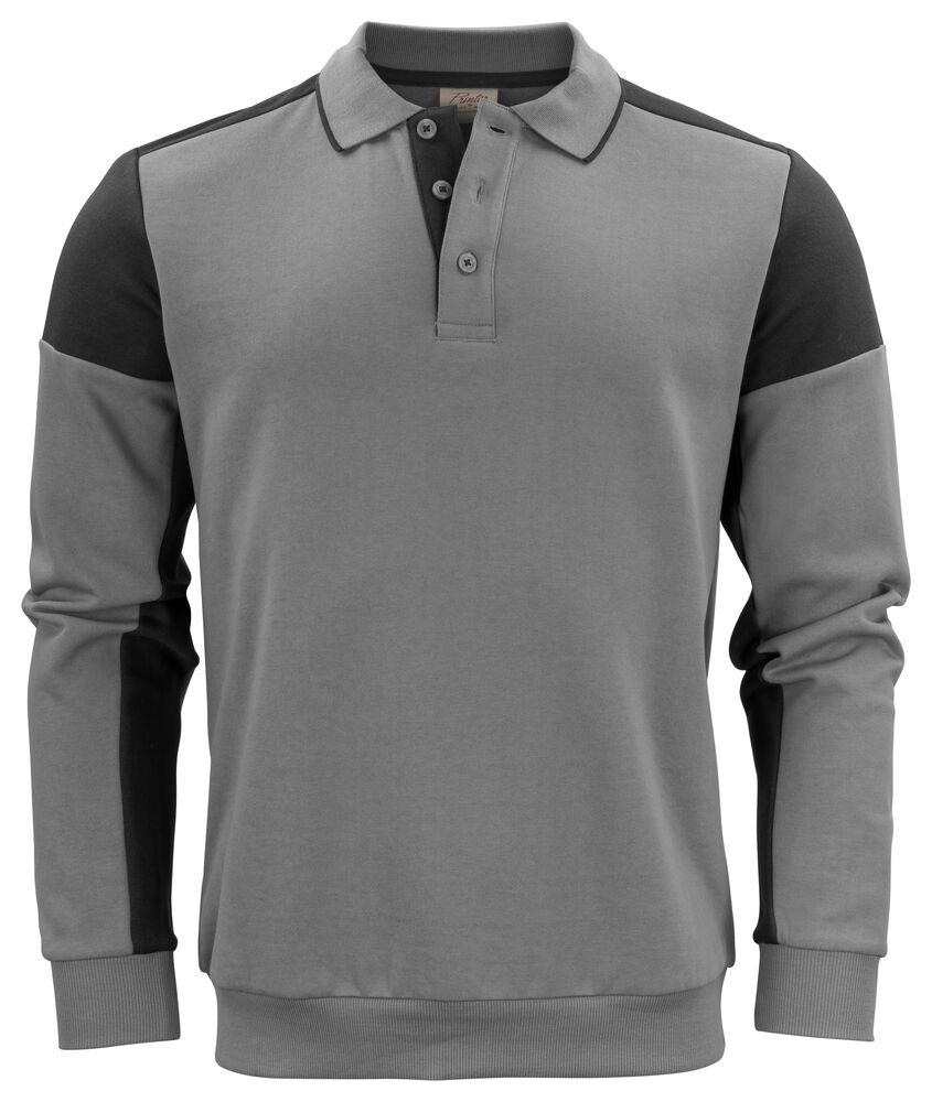 Printer Prime Prime Polosweater Unisex Staalgrijs/Zwart