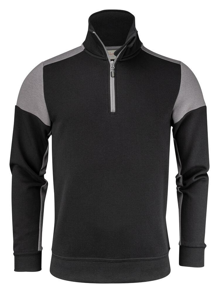 Printer Prime Prime  Sweater Halve Rits Unisex Zwart/Staalgrijs