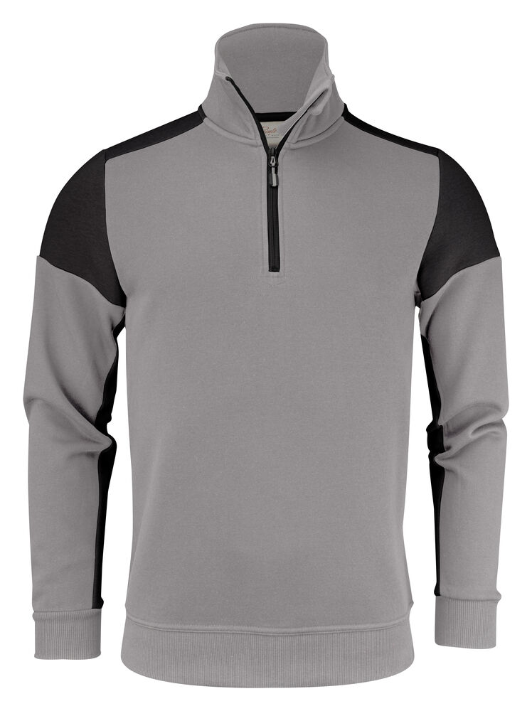 Printer Prime Prime  Sweater Halve Rits Unisex Staalgrijs/Zwart