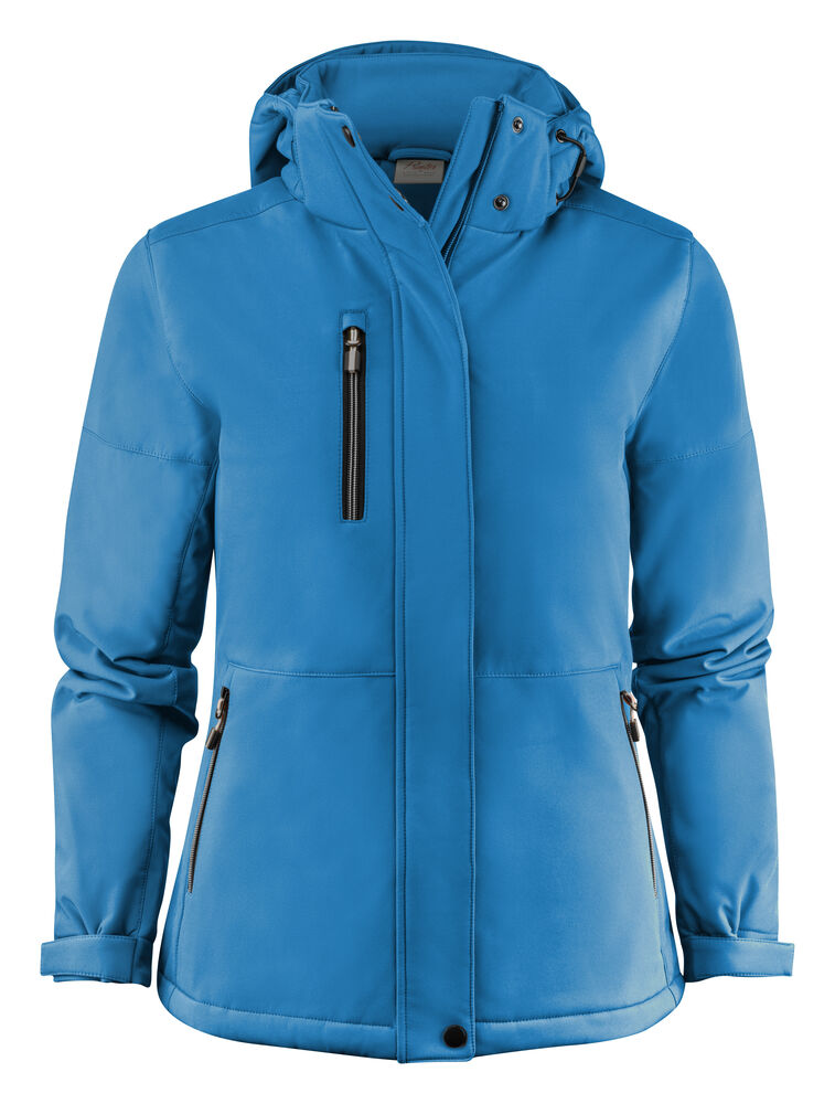 Printer Essentials Overlanding Softshell Jas Dames Oceaan Blauw