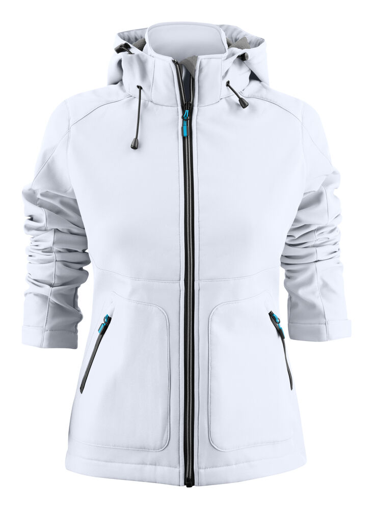 Printer Essentials Karting Softshell Jas Dames Wit