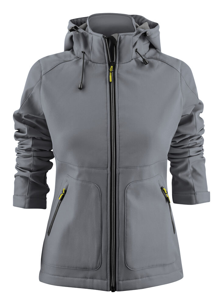 Printer Essentials Karting Softshell Jas Dames Staalgrijs