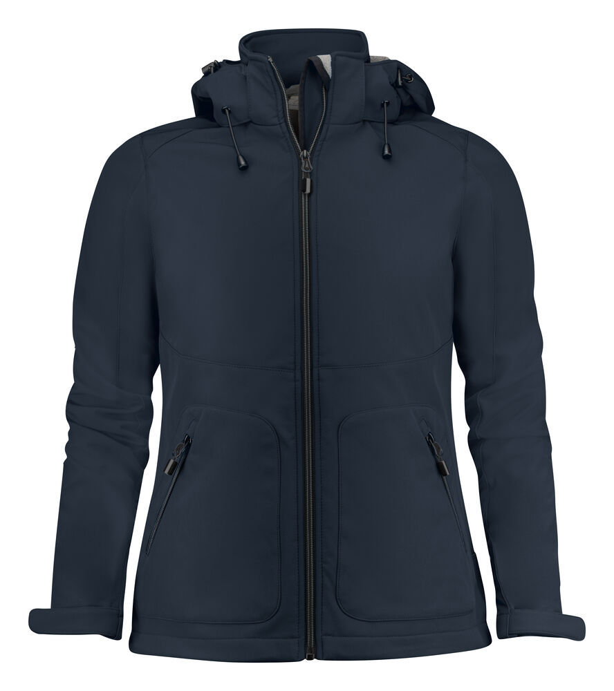 Printer Essentials Karting Softshell Jas Dames Donker Marine