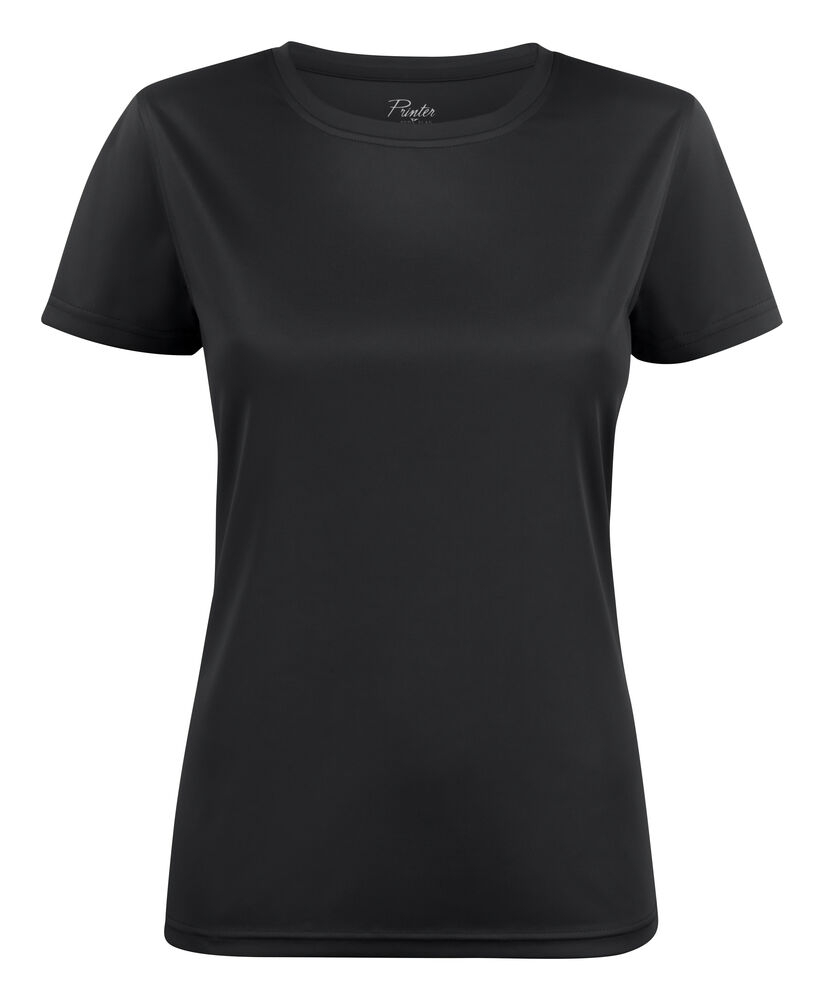 Printer RED Run T-Shirt Dames Zwart