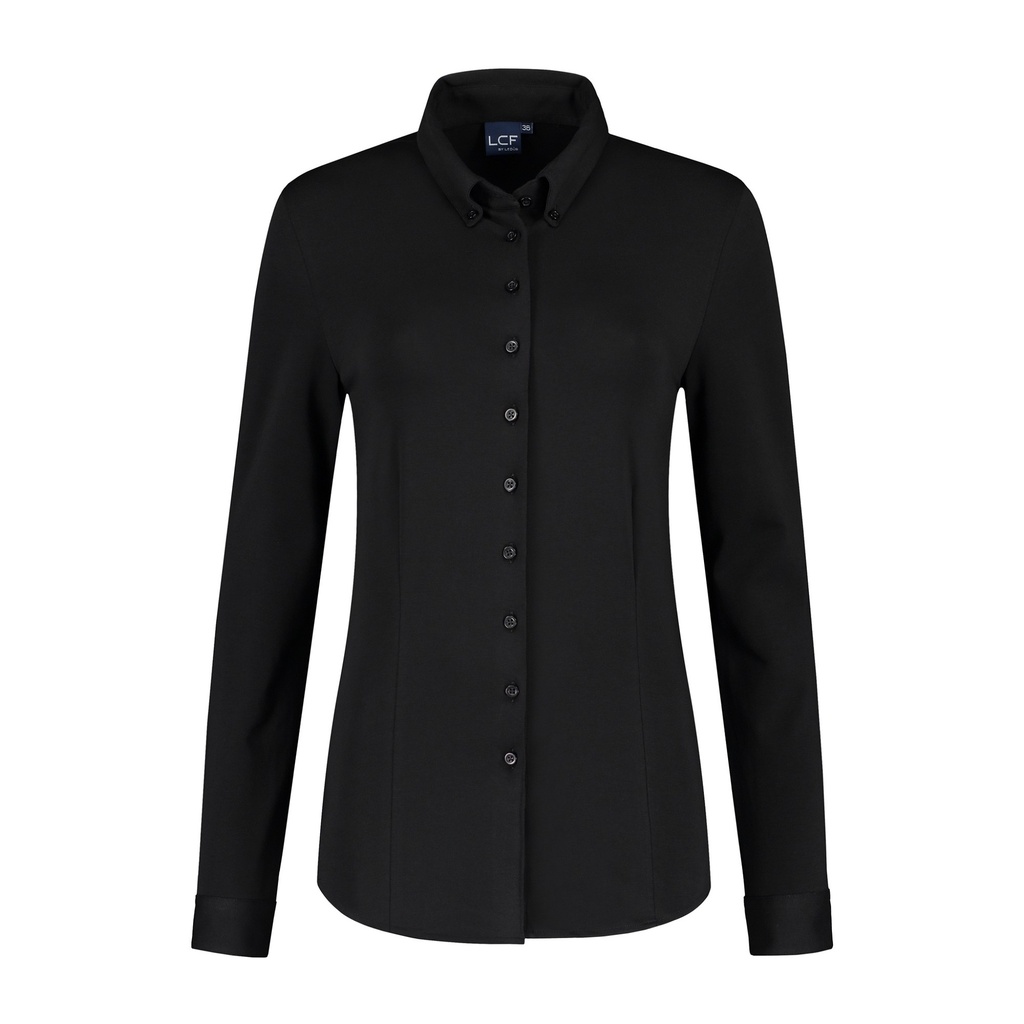 Ledûb Corporate Fashion Blouse  black Tess Single Cuff Jersey