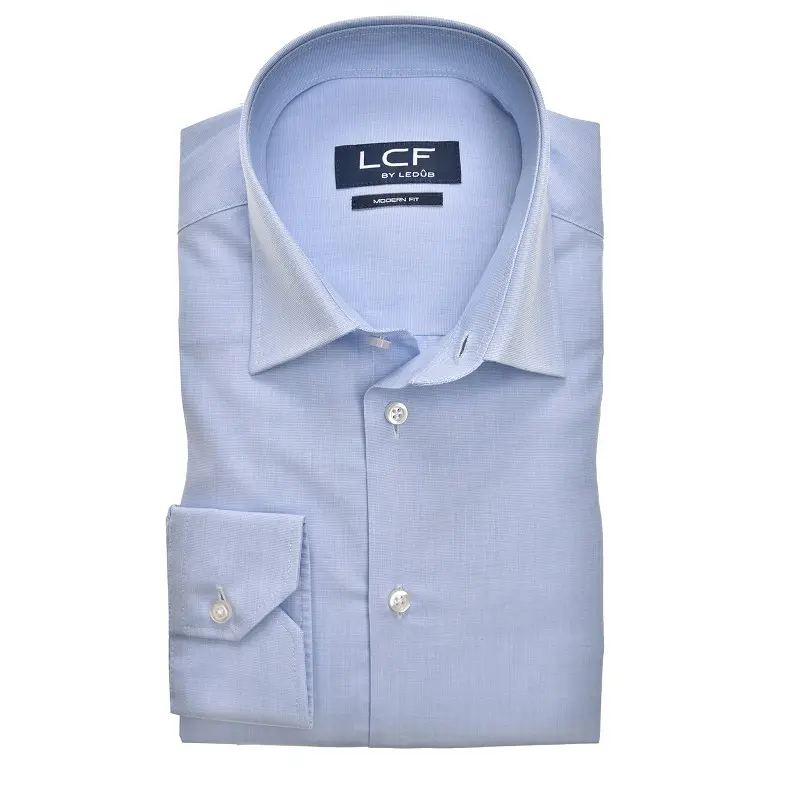 Ledûb Corporate Fashion Shirt Light blue Modern Fit N Single Cuff 