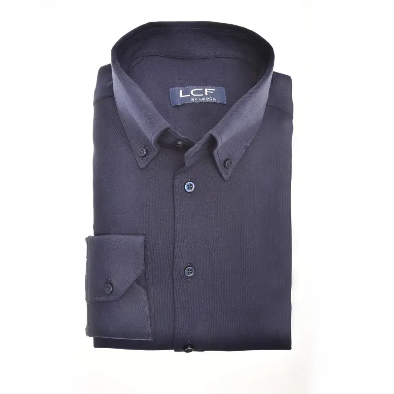 Ledûb Corporate Fashion Shirt black Slim Fit Single Cuff Tricot