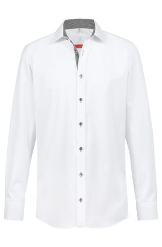 Greiff Heren overhemd 1/1 RF Modern 37.5 wit/contrast grijs