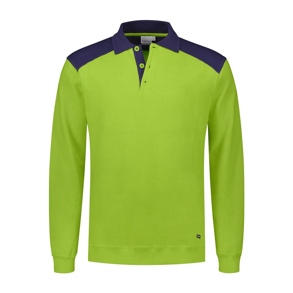 Santino Polosweater Tesla Lime / Real Navy