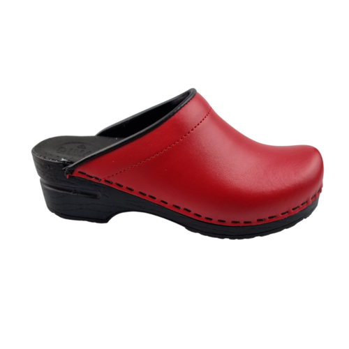 Zorgklomp PU dina rood zwarte zool