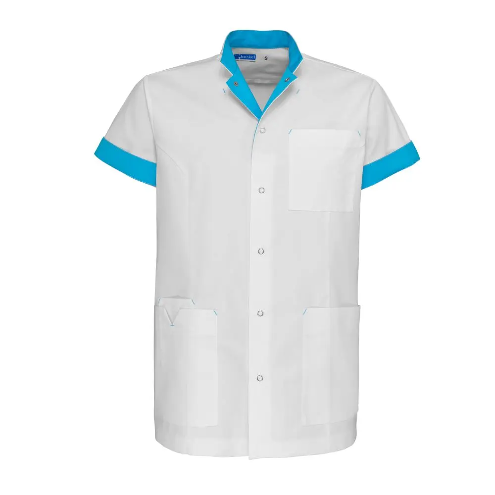 De Berkel JAIMY Unisex jack wit/azuurblauw