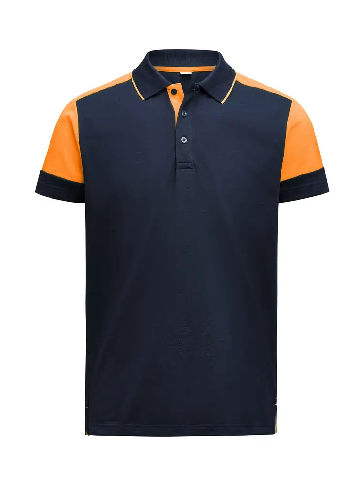 Printer Prime Prime Polo Heren Marine/Neonoranje