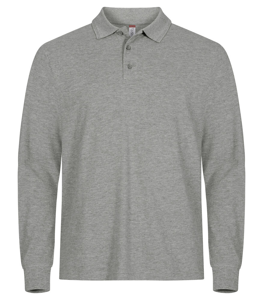 Clique Manhattan L/S Polo grijsmelange