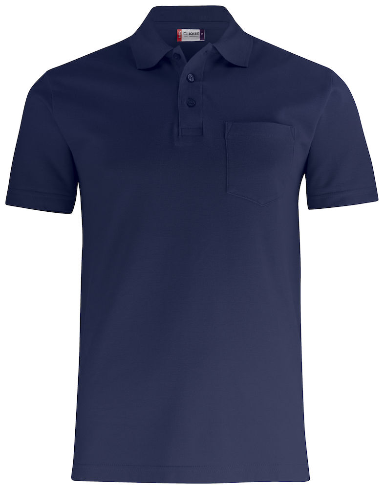 Clique Basic Polo w. Pocket dark navy