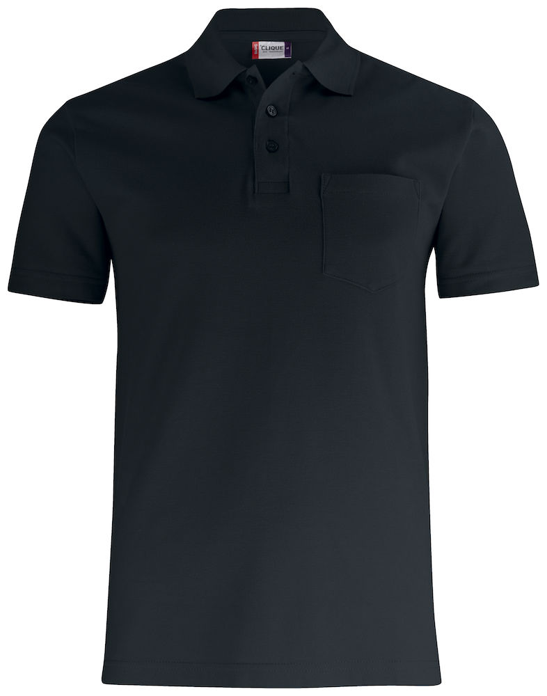 Clique Basic Polo w. Pocket zwart