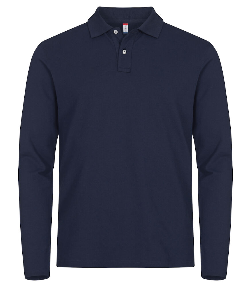 Clique Stretch Premium Polo L/S dark navy