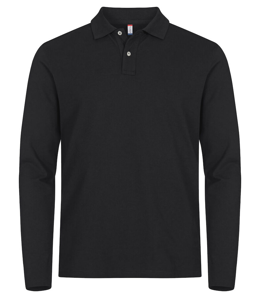 Clique Stretch Premium Polo L/S zwart