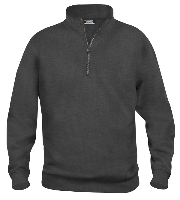 Clique Basic Half Zip antraciet melange