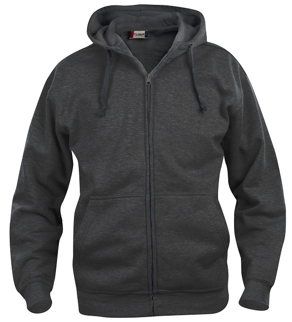 Clique Basic Hoody Full Zip antraciet melange