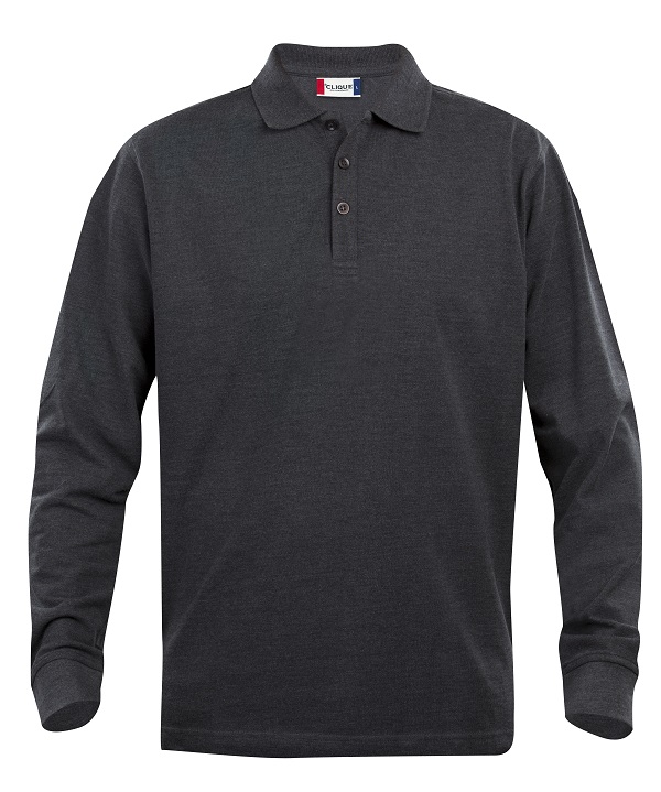 Clique Classic Lincoln L/S Polo antraciet melange