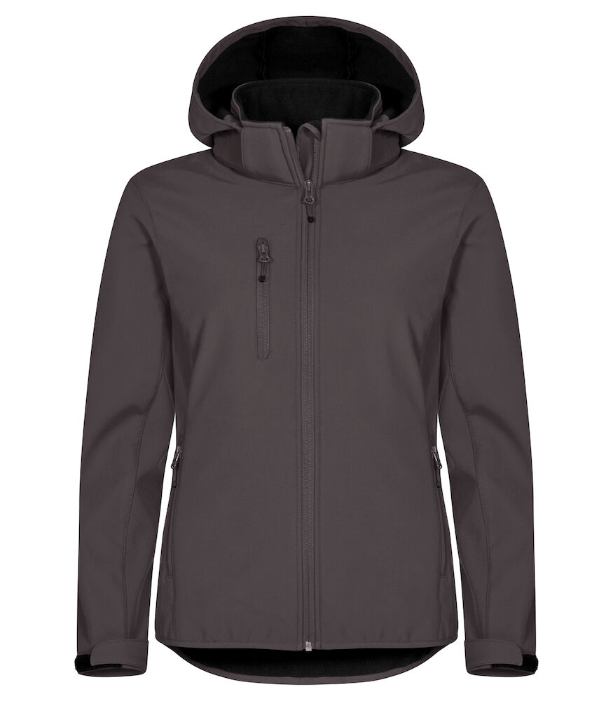Clique Classic Softshell Hoody Jacket Women donkergrijs