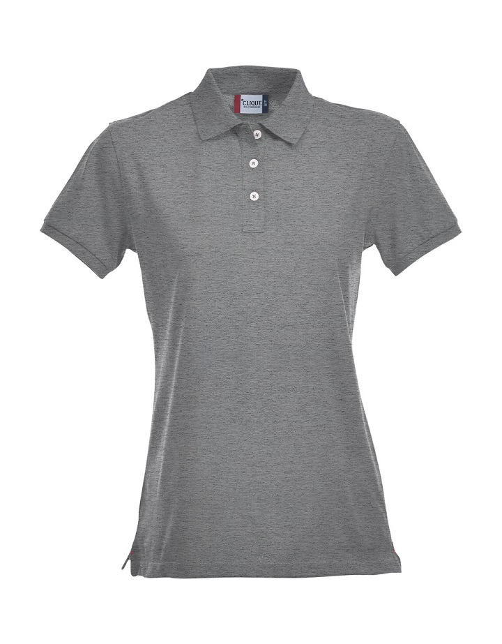 Clique Stretch Premium Polo Women grijsmelange
