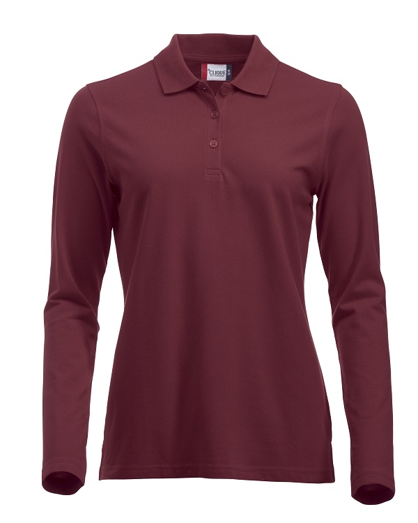Clique Classic Marion L/S Polo bordeaux