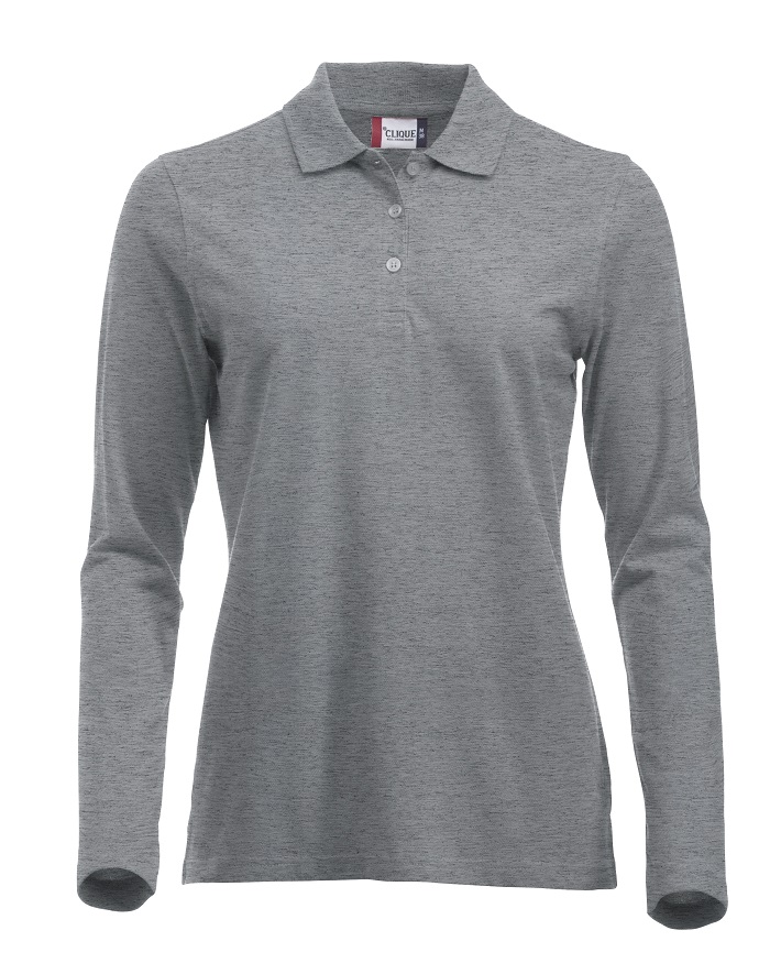 Clique Classic Marion L/S Polo grijsmelange