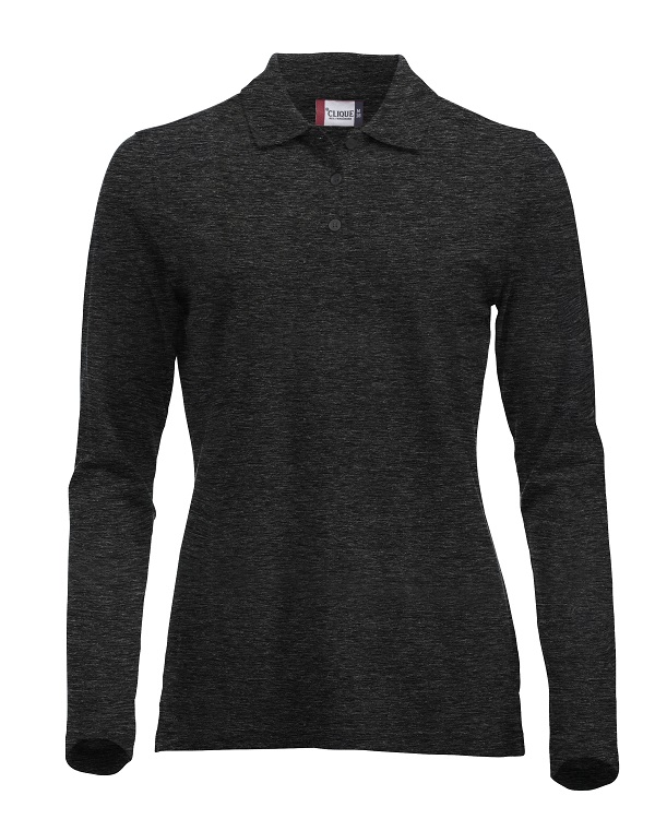 Clique Classic Marion L/S Polo antraciet melange