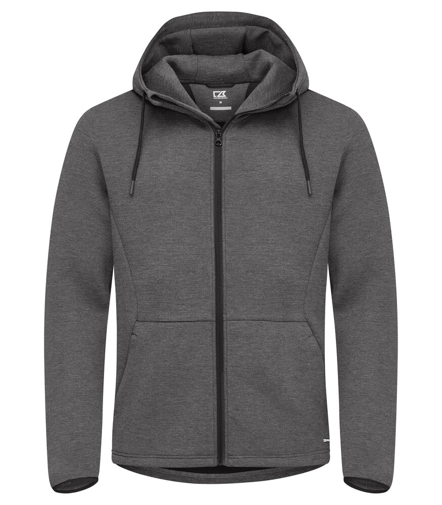 Cutter & Buck Pemberton Hood FZ Men antraciet melange