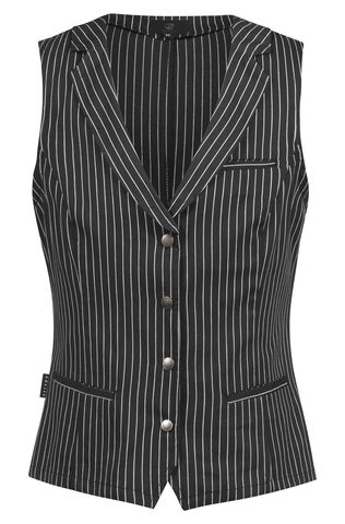 [GRF-1717-1800-010] Greiff Dames gilet RF Service zwart/wit strepen