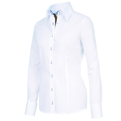 [GC-29313-36] Giovanni Capraro Shirt Dames Wit Lange Mouw Button Under