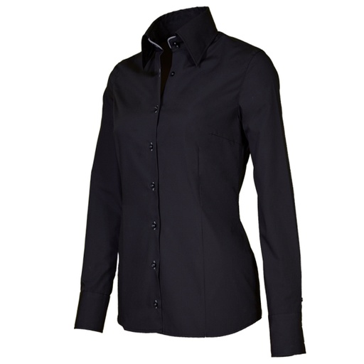 [GC-29314-16] Giovanni Capraro Shirt Dames Zwart Lange Mouw Button Under