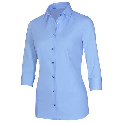 [GC-29341-32] Giovanni Capraro Shirt Dames Blauw 3/4 Mouw Kent