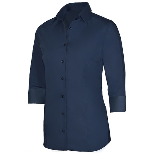 [GC-29341-38] Giovanni Capraro Shirt Dames Marineblauw 3/4 Mouw Kent