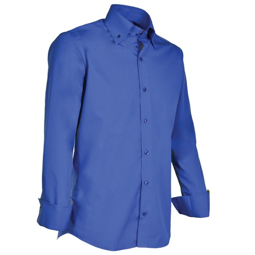 [GC-900-37] Giovanni Capraro Shirt Heren Koningsblauw Lange Mouw Button Down