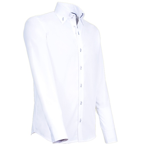 [GC-913-39] Giovanni Capraro Shirt Heren Wit Lange Mouw Button Down