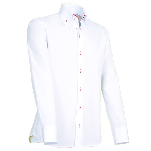 [GC-913-85] Giovanni Capraro Shirt Heren Wit Lange Mouw Button Down