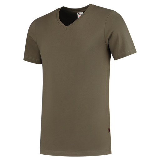 [TRI-101005Army] Tricorp T-shirt V Hals Fitted Army